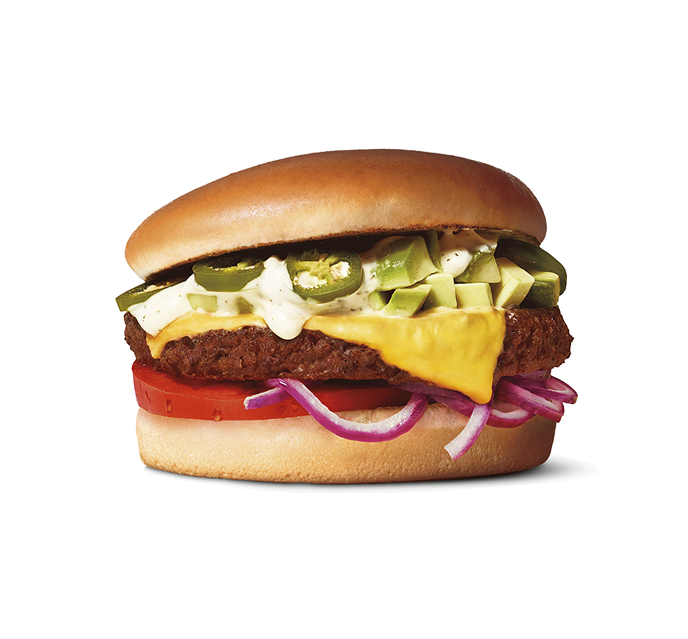 Spicy Avocado Plant Beef Burger